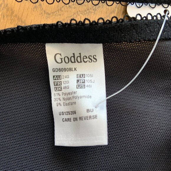 Goddess Plus Size Keira Banded Underwire Bra Black 46I - Picture 12 of 12